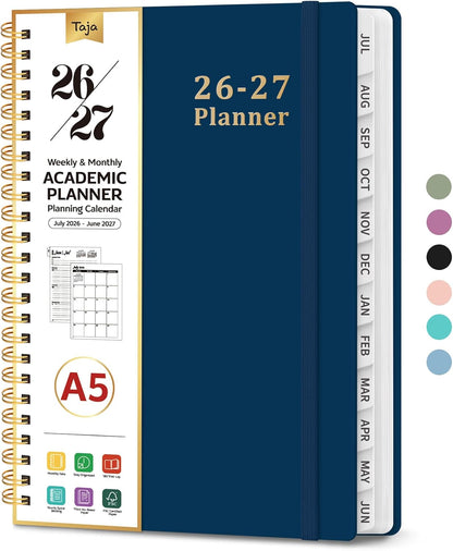 Planner 2026-2027, 8.5" x 11" Weekly and Monthly Academic Year Planner Calendar, July 2026 - June 2027, Hardcover Large School Planning Agenda With Tabs, Perfect for School & Office Supplies, A4, Green