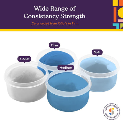 Special Supplies Therapy Putty for Kids and Adults - Resistive Hand Exercise Stress Relief Therapy Putty Kit, Set of 4 Strengths, Three Ounces of Each Putty