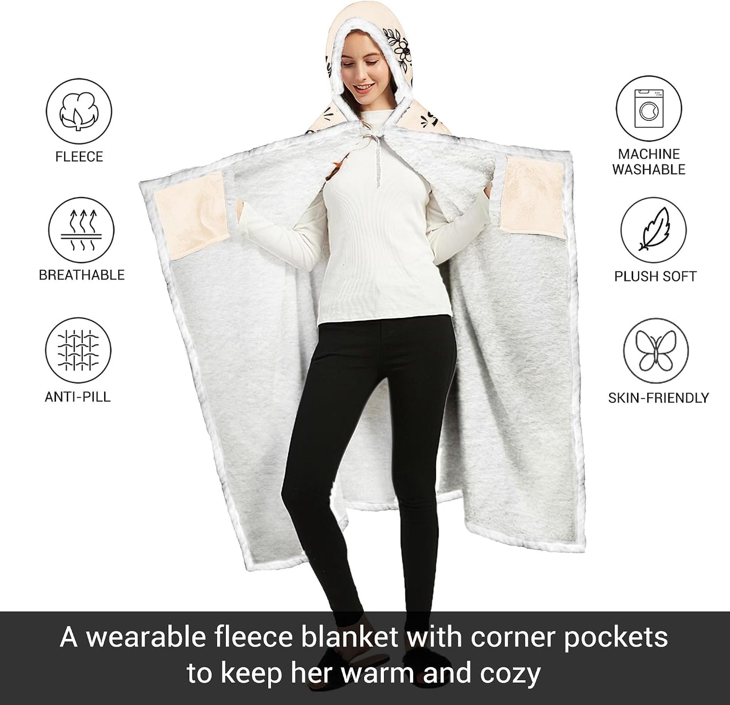 Vprintes Happy Anniversary Wearable Blanket - Gifts for Wife Her on Anniversary