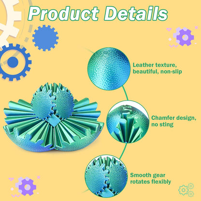Gear Ball Fidget Toys Steampunk Gear Sphere Stress Relief for Kids Adults 3D Printed Unique Funny Birthday Gift for Christmas White Elephant Stocking Stuffer Easter (Ombre Purple, Dia. 2.5" )