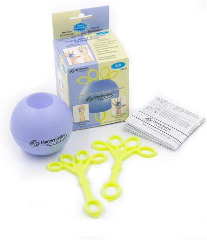 Handmaster Plus Physical Therapy Hand Exerciser - Forearm Exerciser with Stress Relief Ball - Hand Therapy Balls for Exercise, Training - Finger Exerciser & Strengthener - Firm Tension, Orange