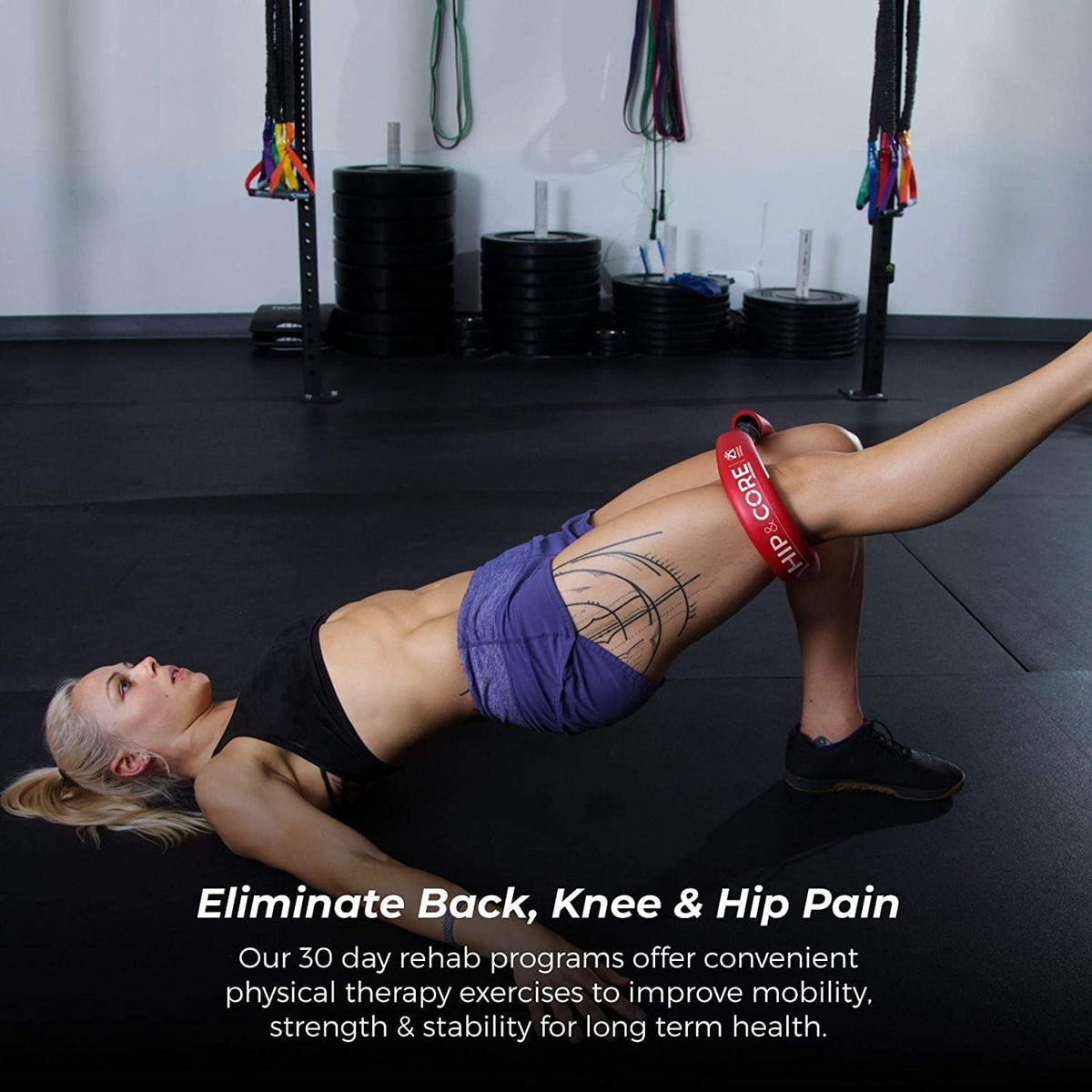 Crossover Symmetry Hip & Core System - Loop Resistance Home Workout Bands to Stretch and Strengthen Legs, Butt, Hips, Thighs and Glutes, Includes Online Exercise & Training Guide