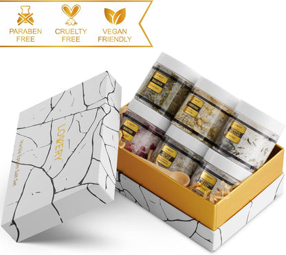 Gifts for Women Who Have Everything Spa Gift Basket, Epsom Bath Salts Gift Basket Set, Self Care Salt W/Essential Oil, Gifts for Mom, Her, Lavender, Eucalyptus, Lemon, Coconut, Tea Tree, Honey Almond