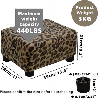 CAROLMADE Small Foot Stool Ottoman Footstool with Legs Under Desk Footrest for Living Room Bedroom and Office,Linen-Grey