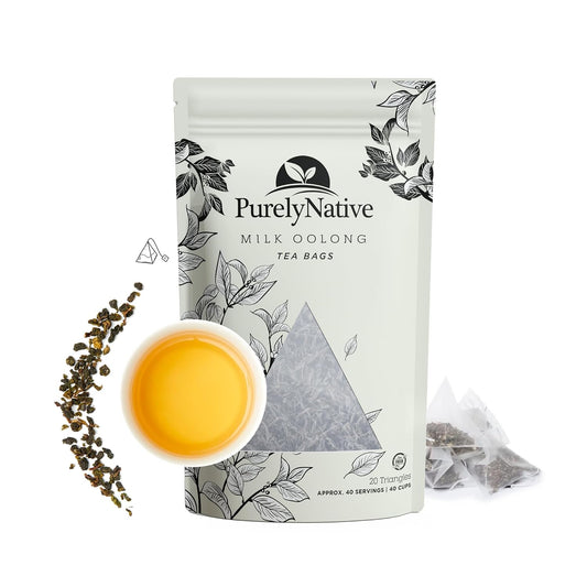 Milk Oolong Tea Selection: Taiwanese High Mountain Tea Bags, Xin Qing Milk Oolong, Jinxuan Oolong - 20ct, Brews 40 Cups