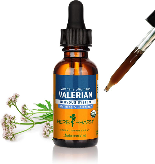 Herb Pharm Valerian Liquid Extract: USDA Organic Calming Valerian for Sleep & Relaxation, Fast-Absorbing Liquid Herbal Supplement with Valerian Root & Rhizome, Up to ~3 Week Suppl, 1 oz*