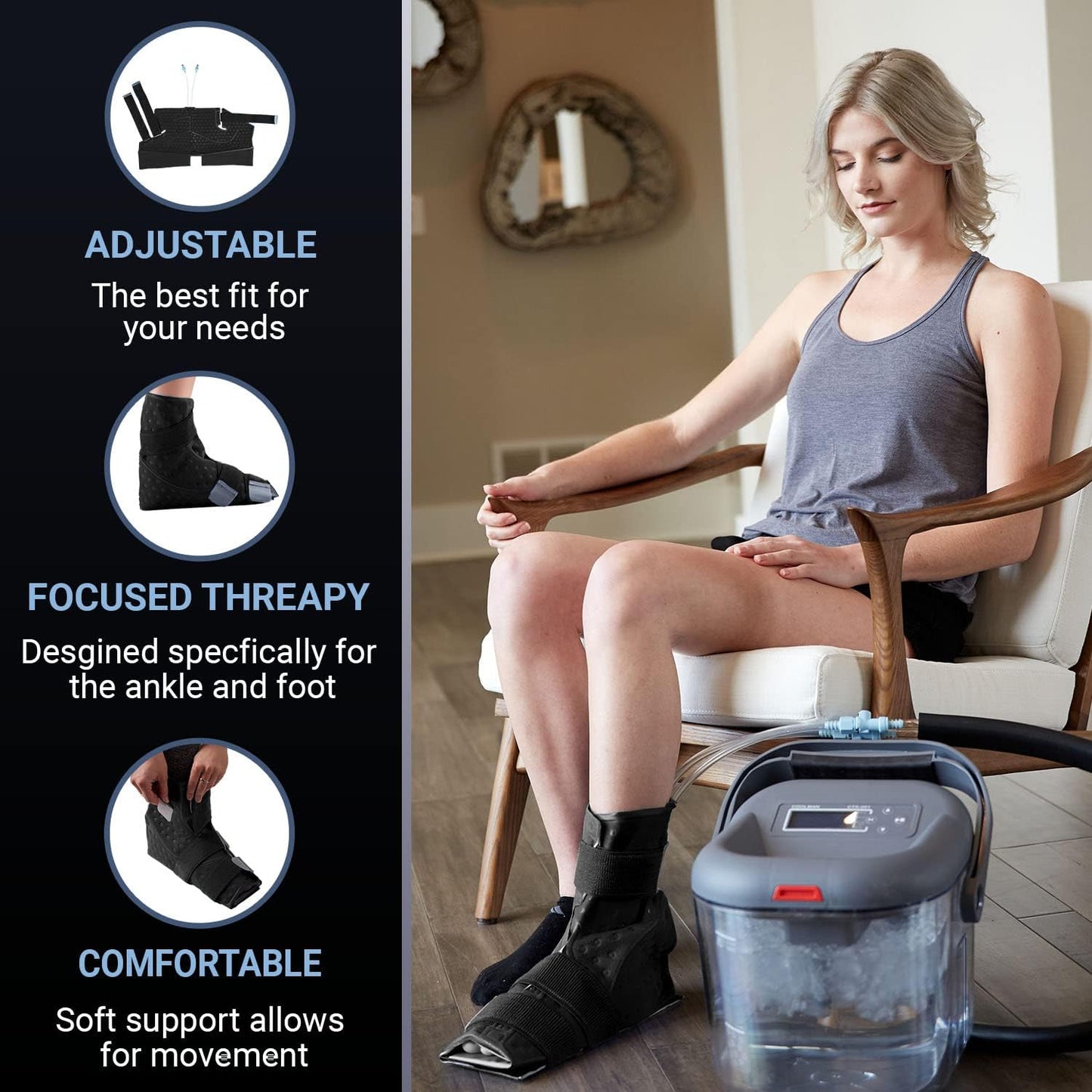Cold Water Therapy Kneepad for use with Cryotherapy Units - Pad Only for Circulating Ice Machine for Knee Surgery, Injury, ACL - Pain Relief Cold Therapy Pad for Post Surgery Recovery