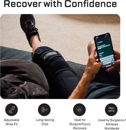 RE3 Ice Compression Pack for Knee, Arm & Leg - Powerful & Effective Cold Compression Cryotherapy Wrap for Chronic Pain, Knee Replacement, Swelling - 2 x Ice Core Blankets, Standard One Size Fits Most