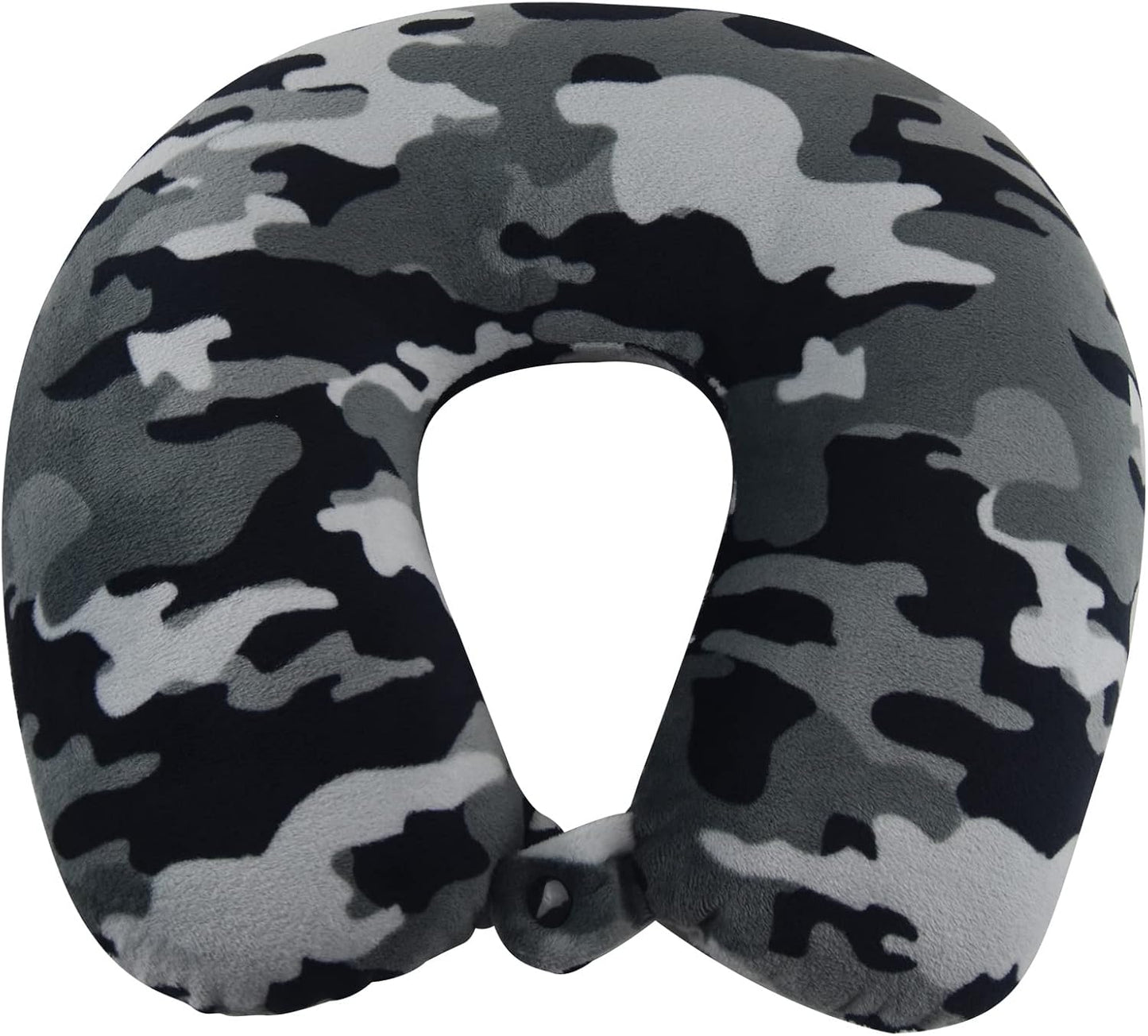 Wolf Essentials Adult Fleece Travel Neck Pillow for Airplane, Charcoal