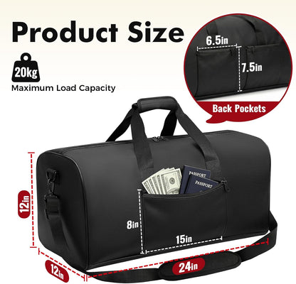 Large Waterproof Fireproof Document Bag, 24x12x12 in, Black
