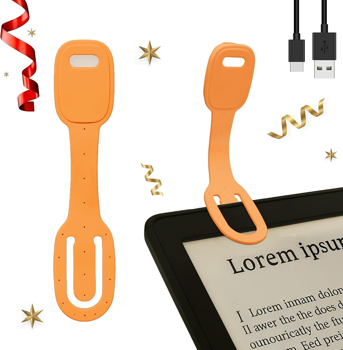 Rechargeable Kids Book Light, Cute Bookmark Reading Light for Kids, Dimmable Portable LED Book Light for Reading in Bed, Eye-Caring Bedtime Reading Lamp for Children & Travel, Black
