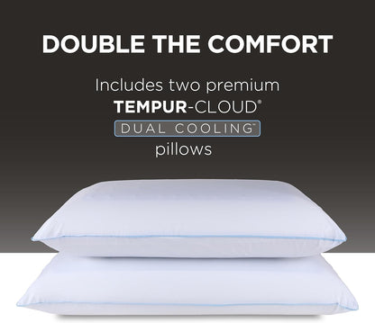 Tempur-Pedic TEMPUR-Cloud Dual Cooling Pillow, Queen, White