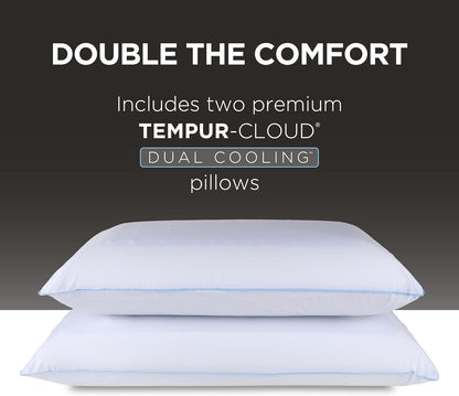 Tempur-Pedic TEMPUR-Cloud Dual Cooling Pillow, Queen, White