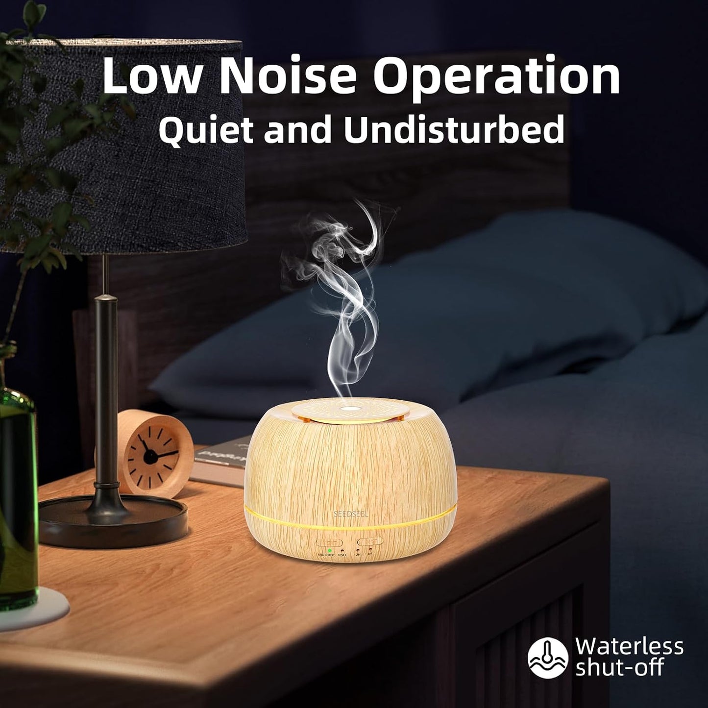 SEEDSEEL 300ML Essential Oil Diffuser,Ultrasonic Aromatherapy Diffuser, 7-Color Gradient Lights, Remote Control, 8 Hours Run Time, Suitable for Home,Office