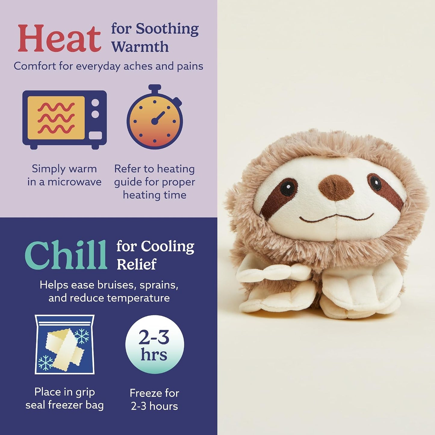 warmies Microwavable Neck & Shoulder Wrap - Soothing Microwavable Heat Relief - Warm Compress & Cooling Wrap - Lavender Weighted Neck Warmer for Aches & Pain - Brown, Lavender Scent