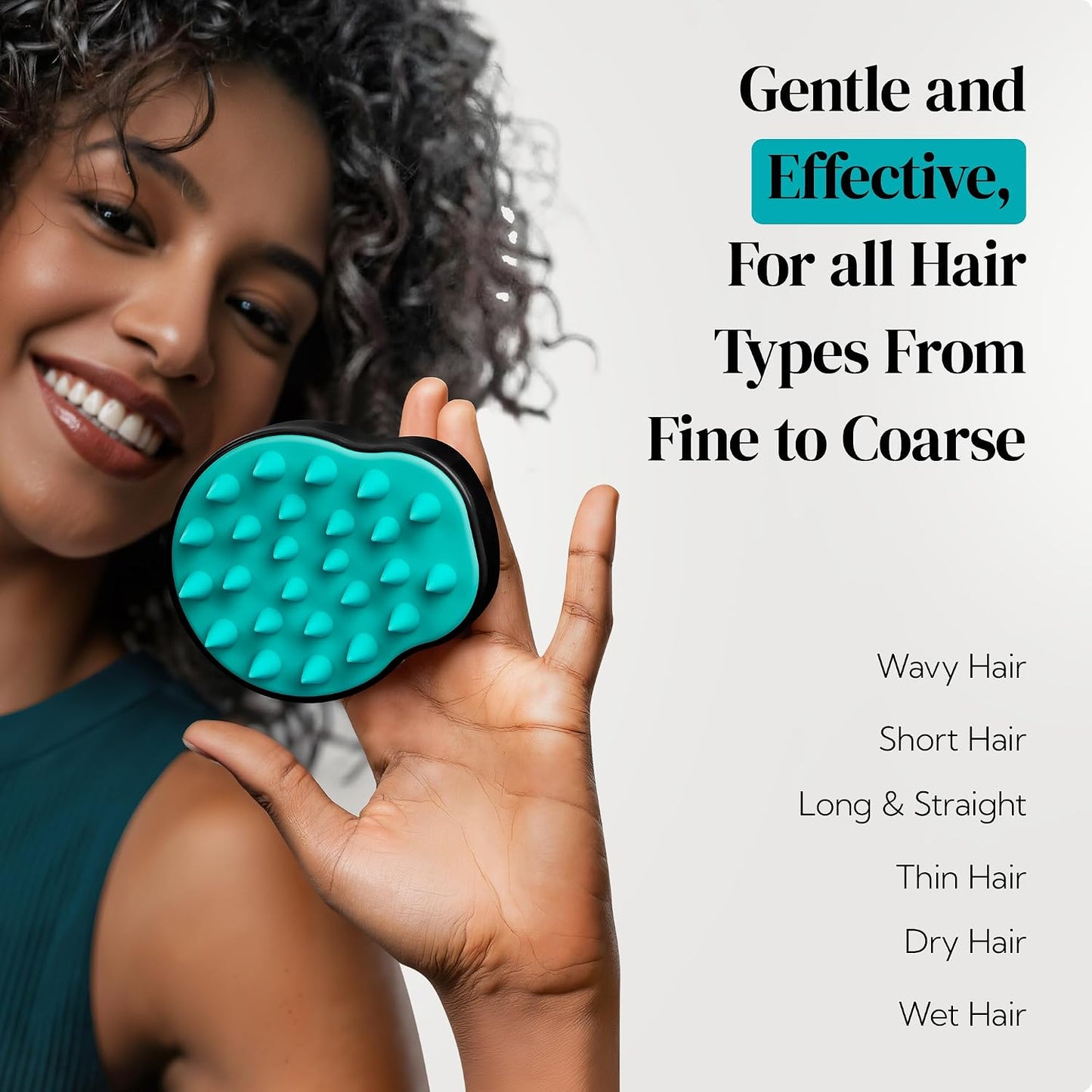 HEETA Hair Scalp Massager Shampoo Brush 2 Pack, Soft Silicone Bristles to Remove Dandruff, Waterproof Hair Scrubber for Both Wet Dry Use, Suitable for Men & Women (Green & Black)