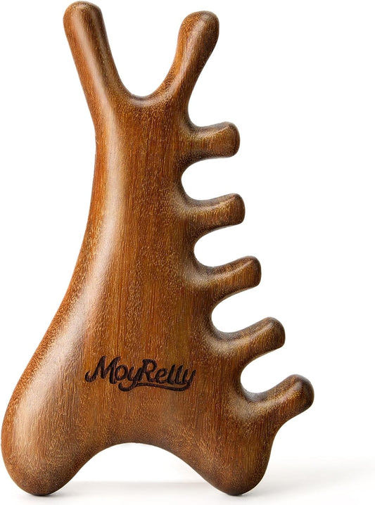 MoyRetty Wooden Gua Sha Tool, Sandalwood Face & Body Massager