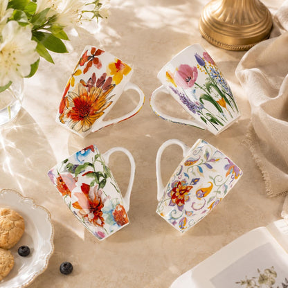 GBhome Tea Mug with Infuser and Lid, 18 Ounce Large Ceramic Loose Leaf Cup, Microwave, Dishwasher Safe, Perfect for Tea Lovers