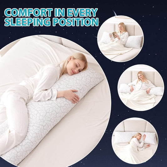 Cooling Pillows for Sleeping 2 Pack, Adjustable Shredded Memory Foam Pillows Queen Size Set of 2, Firm Bed Pillows for Side Back Stomach Hot Sleepers, Cold Pillow with Removable Washable Cover