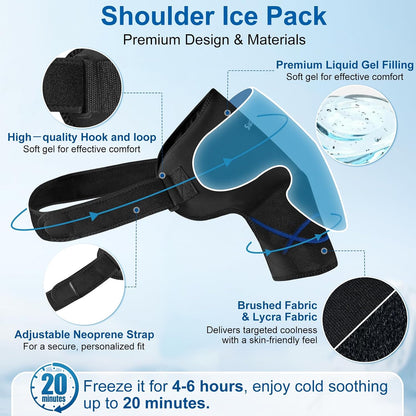SuzziPad Shoulder Ice Pack Wrap for Rotator Cuff, Baseball Pitchers & Arm
