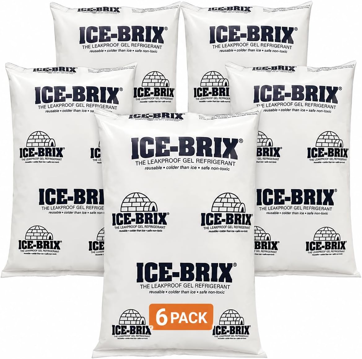 ICE-BRIX Reusable Gel Ice Packs for Shipping, 5 x 2.75 x 0.75 in, 3 oz White (96 Pack) - Compact Cold Packs for GLP-1 Medication Mailers, Lunch Boxes, Small Coolers, Frozen Food & Perishables