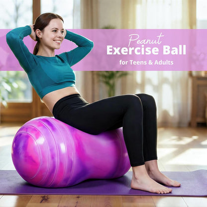 18’’/20’’ Peanut Ball for Kids & Adults, Anti-Burst Exercise Ball for Autism Sensory Training, Pregnancy & Physical Therapy, Yoga Balance Ball Chair for Fitness.