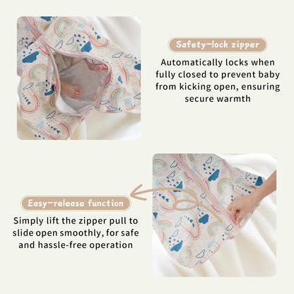 Baby Sleep Sack 0-6 Months,100% Cotton TOG 0.5 Wearable Blanket for Newborn and Infant, 3 Pack 2-Way Zipper Lightweight Sleeping Bags for Toddler