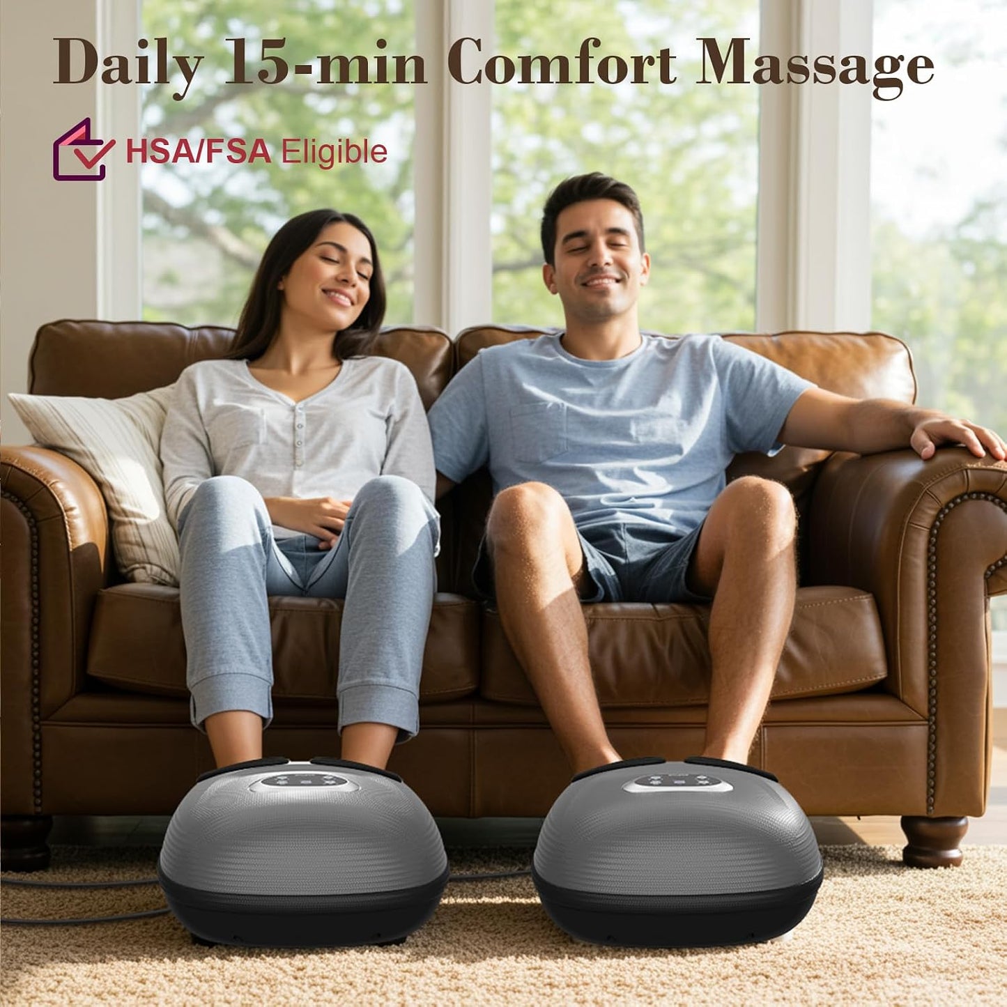 CuPiLo Foot Massager FSA Eligible HSA 2026 Upgraded, Birthday Gifts for Women Men Mom Dad, Feet Massager with Heat for Plantar Fasciitis Relief, 5 Levels Compression & Vibration Massage for Neuropathy