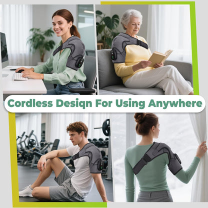 Shoulder Heating Pad with Massage, FSA Eligible Items List, Shoulders Massager for Pain Relief, Left Right Heated Shoulder Wrap for Rotator Cuff & Shoulder Brace Support, HSA Approved Products Only