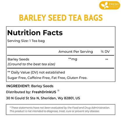 FreshDrinkUS Premium 120 Barley Tea Bags, 100% Natural & Pure. Loose Barley Herbal Tea. Made with Natural Material Tea Bags. No Sugar, No Caffeine, No Gluten, Vegan