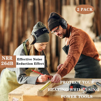 PROHEAR 016 Shooting Ear Protection Earmuffs 2 Pack, NRR 26dB for Gun Range, Hunting -Black and Green