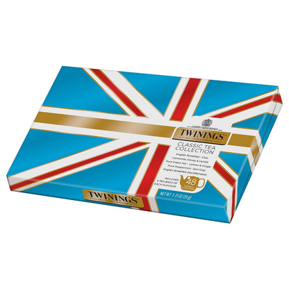 Twinings Tea Classics Collection Gift Box Variety Sampler, 48 Tea Bags (Pack of 1), Enjoy Hot or Iced, Includes Black, Herbal, Green, & Chai Teas