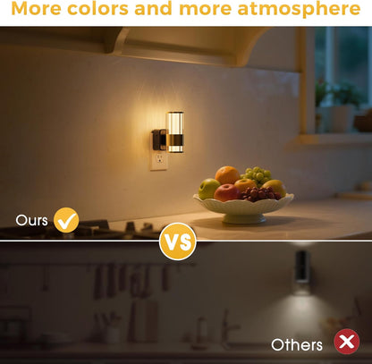 L LOHAS LED Night Light, Dimmable Night Lights Plug into Wall, Automatic Night Lights Plug in with Auto Light Sensor,Adjustable Brightness Amber LED Night Light, for Bedroom Hallway Home Decor