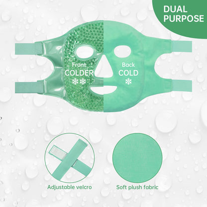 ZNÖCUETÖD Cold Face Ice Mask Facial Ice Pack, Hot Cold Compress for Face
