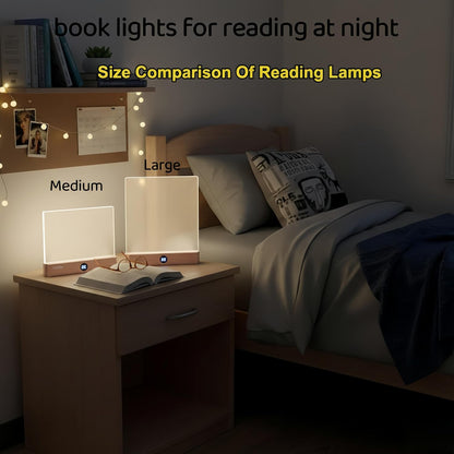 XL LED Flat Book Light for Reading at Night in Bed, Matte Pink