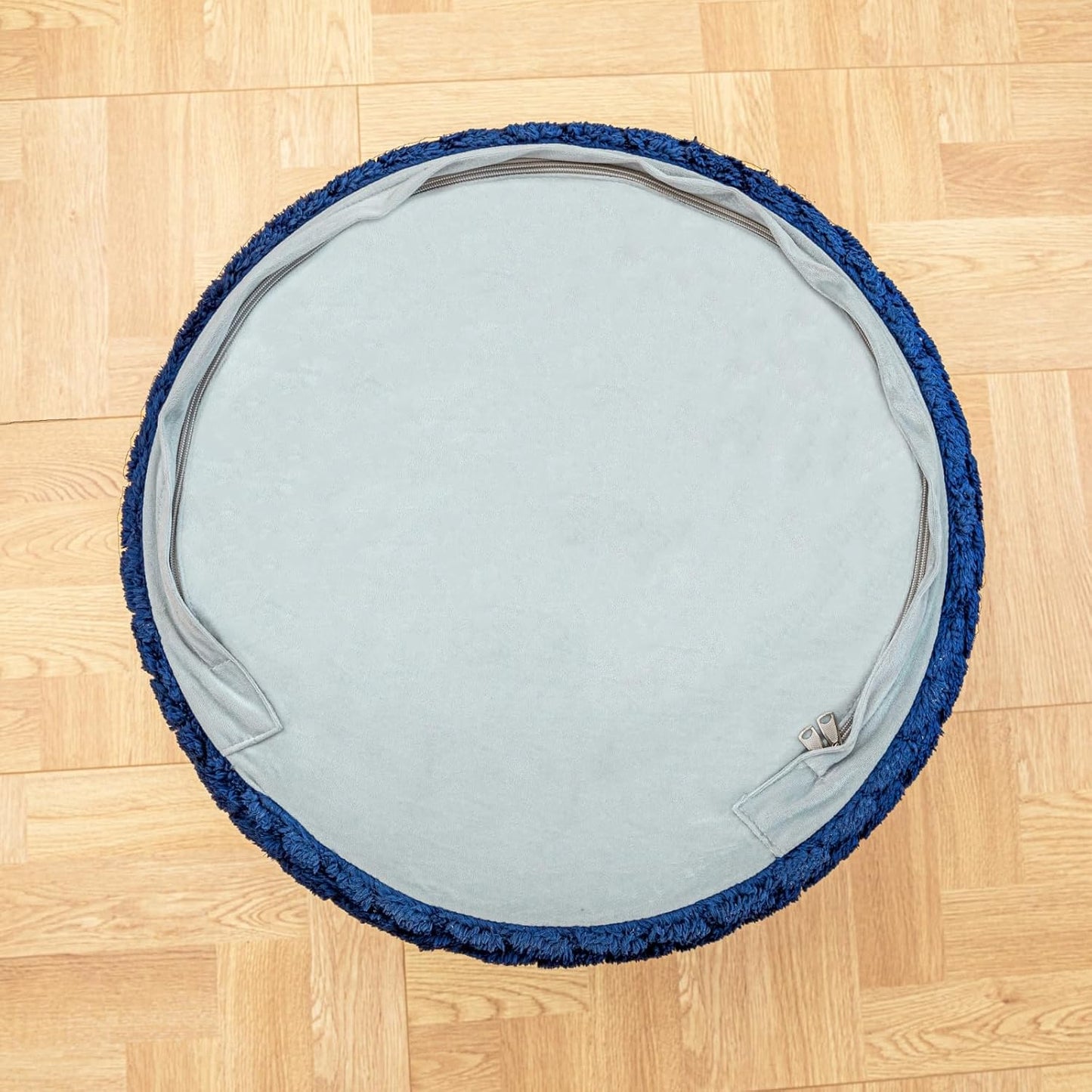 Round Pouf Ottoman 20 x 20 x 14 Inches Boho Poof Home Decor Floor Pouffe Ottoman Foot Rest for Couch Sofa Bean Bag Chairs Living Room Bedroom (Green)