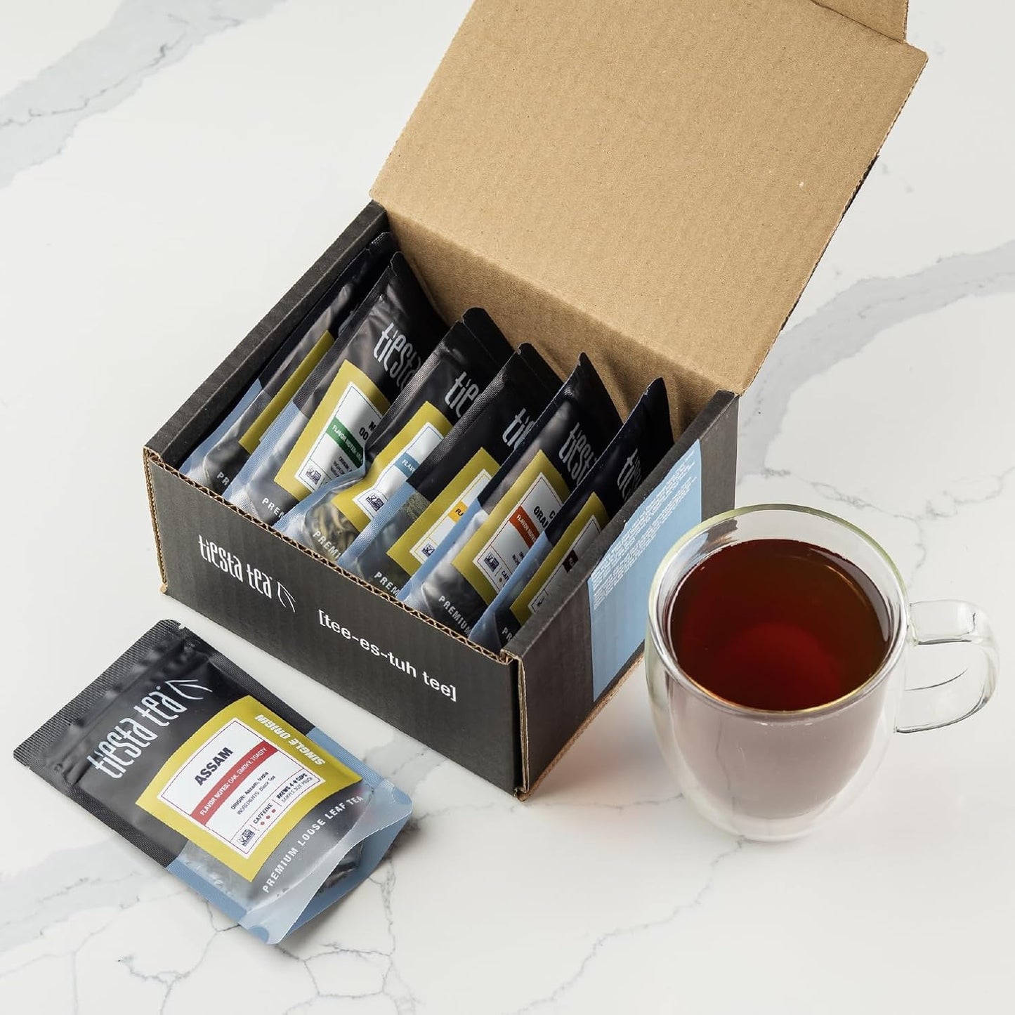 Tiesta Tea - 8 Herbal & Rooibos Sampler Dry Flight Set, Loose Leaf, No Caffeine, Makes Hot and Iced, Assorted Tea Sets with Herbal, Chai, Fruit Blends & More, 8 Resealable Sample Pouches