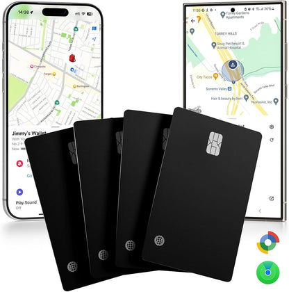 eirix 2 Pack Wallet Tracker Card (iOS and Android) Ultra Slim 0.07in IP68 Waterproof Rechargeable Work with Apple Find My & Google Find Hub, Item Locator for Card Holder,Passports,Money Clips