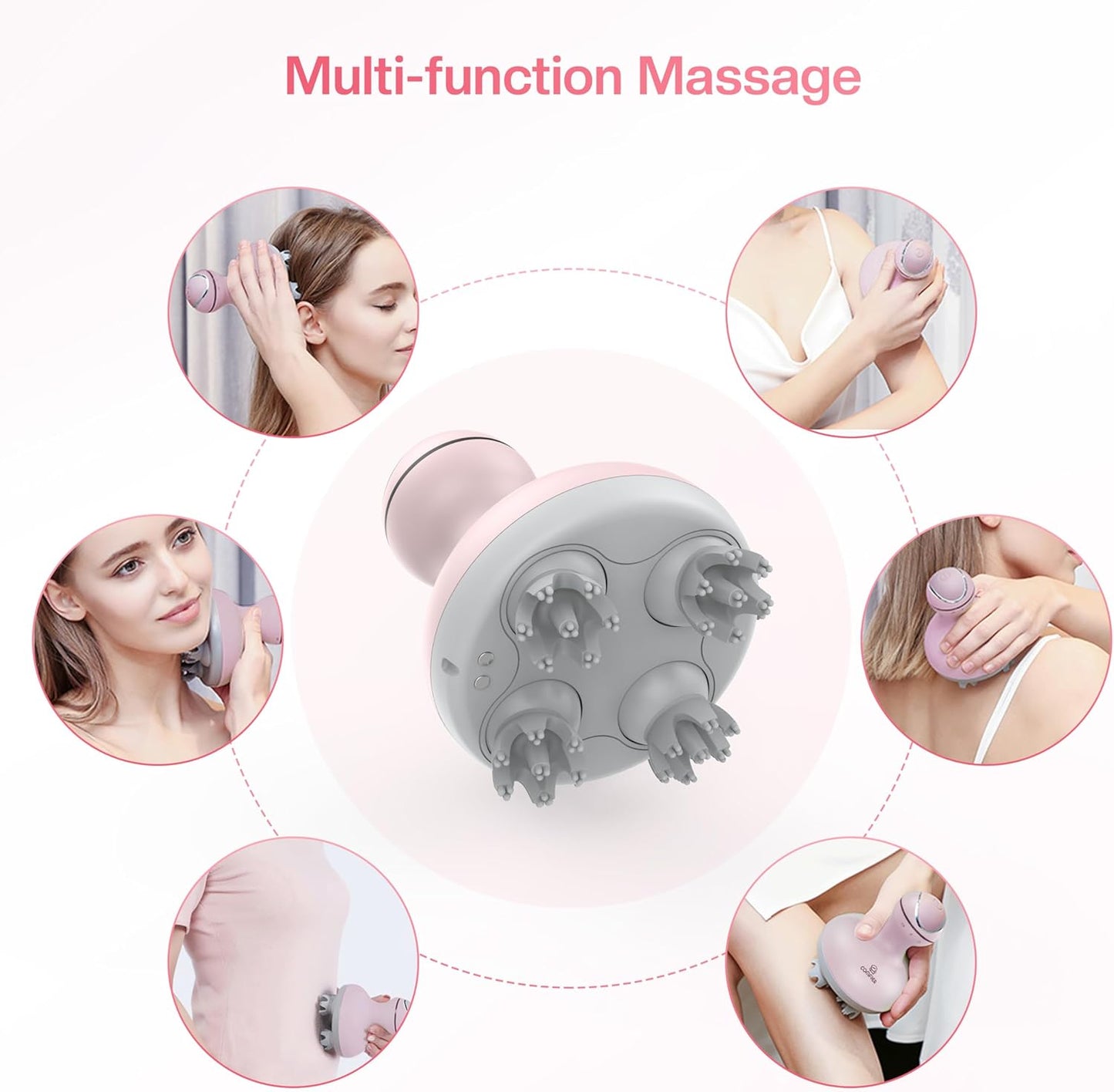 COMFIER Electric Scalp Massager, Waterproof Head Massager with Mutlti-Modes Vibration, Handheld Portable Head Scratcher for Hair Growth, Dog Cat Massager for Deep Clean and Stress Relax