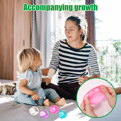 3pack Stress Cube Squishy Stress Balls for Adults Kids Fidget Toy for Your Best Mellow and Chill -Ice Cubes-Square Shape with Filling in Pink Purple Blue (3pcs Cube )