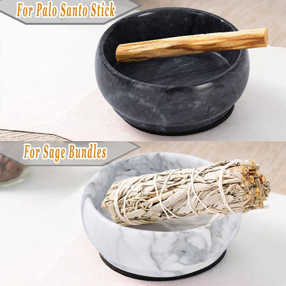 Incense Holder, Natural Marble Incense Holder for Sticks with 9 Incense Holes, Handmade Incense Stick Burner Ideal for Smudging, Decoration