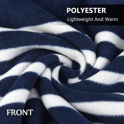 forestfish Fleece Wearable Blanket, Plaid Lap Blanket Comfy Poncho Throw with Buttons for Bed Sofa Office, Grey-White