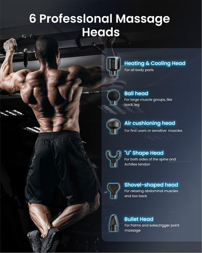 RENPHO Active Thermacool 2 Massage Gun with Heat and Cold, [2026 Upgraded] Handheld Percussion Deep Tissue Neck Back Muscle Massager, FSA Approved Gifts for Men Him Athletes Women Her HSA
