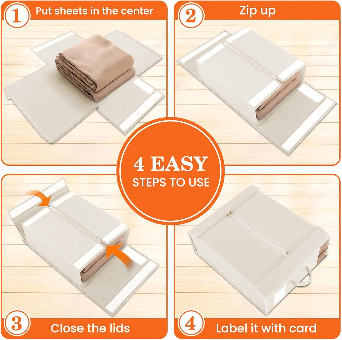 WOWBOX Bed Sheet Organizers and Storage,Closet Organizer Under Bed Storage