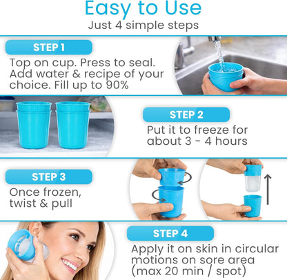 Arctic Flex Ice Roller for Face, Eyes & Neck (2 Pack) - Facial Ice Cube