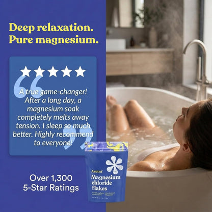 Asutra Lavender Magnesium Chloride Flakes for Bath, Pure Zechstein (2lbs)