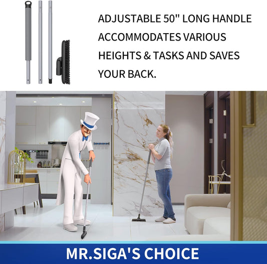 MR.SIGA Heavy Duty Grout Scrub Brush with Long Handle