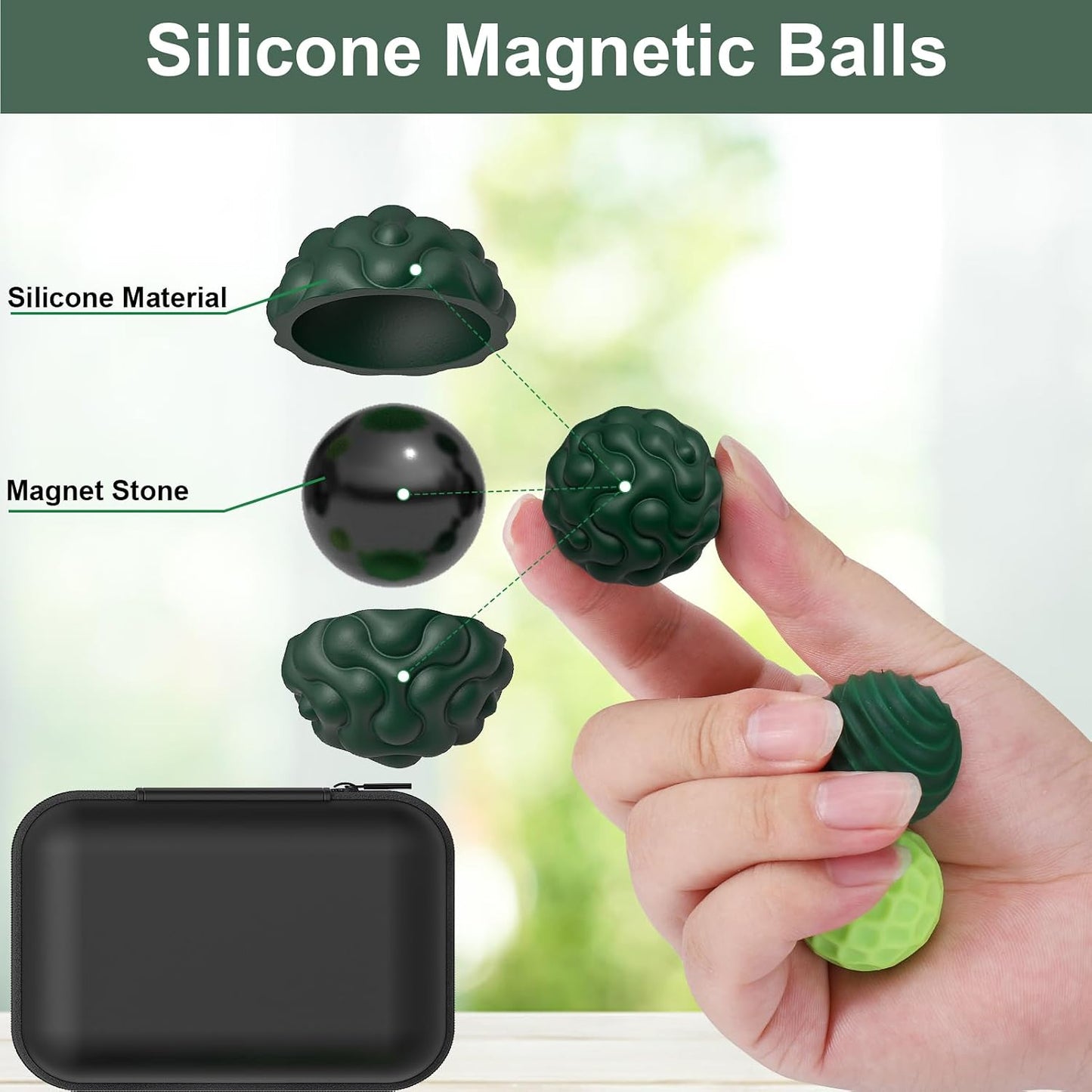 BUSOHA Silicone Fidget Balls - 4 Pack Fidget Toys Adults Sensory Toys Stress Balls for Adults Teens Gifts for Calming,Autism and ADHD Office