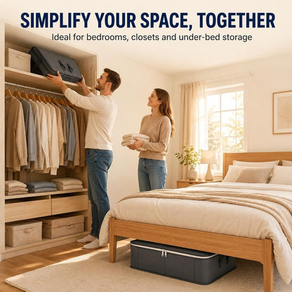 220L Spacious Moving Storage Bin with Reinforced Handles & Zipper, XXL Foldable Fabric Storage Bag for Bedding, Clothes, Quilts, Comforters, Closet Organization & Moving (XXL: 23.6x19.7x27.6 in,3)