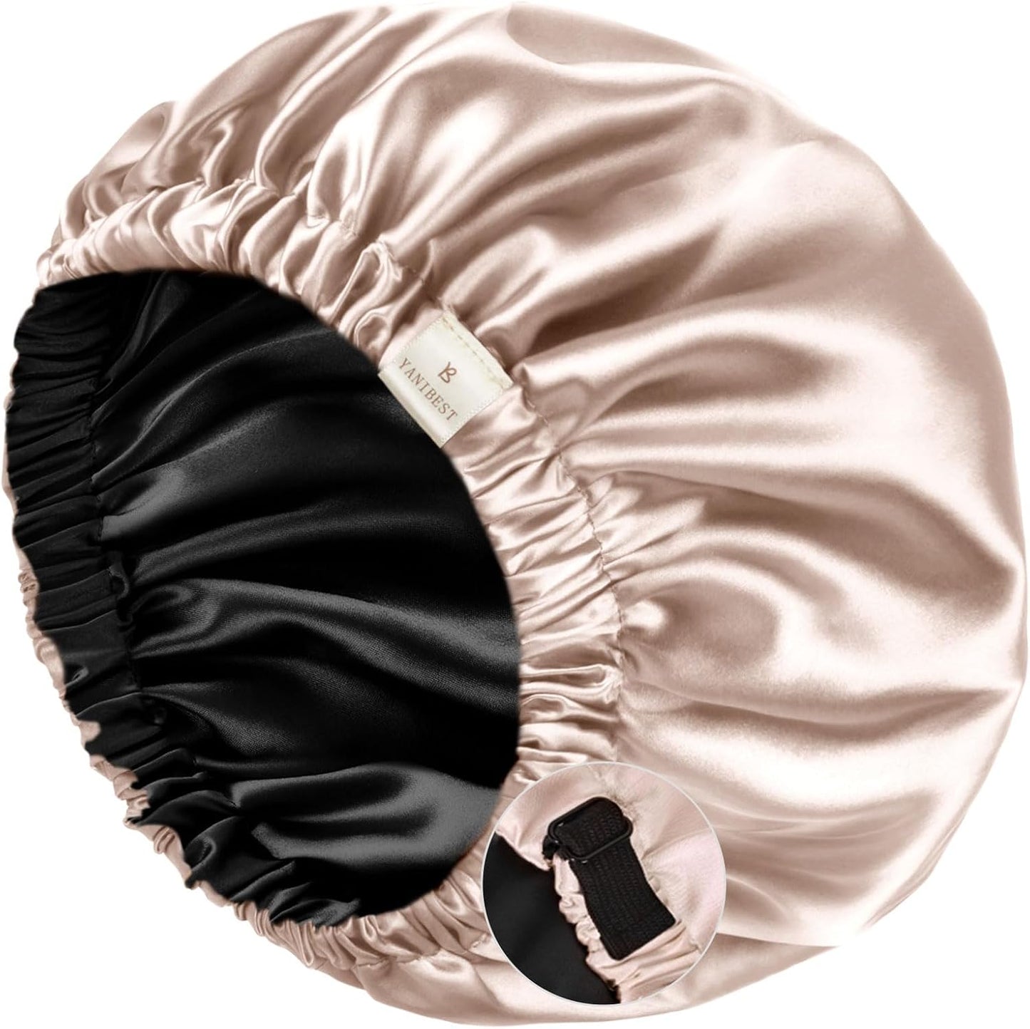 YANIBEST Silk Bonnet Satin Bonnet for Sleeping Women Men, Adjustable Double Layer Hair Bonnet for Curly Braids Reduce Frizz